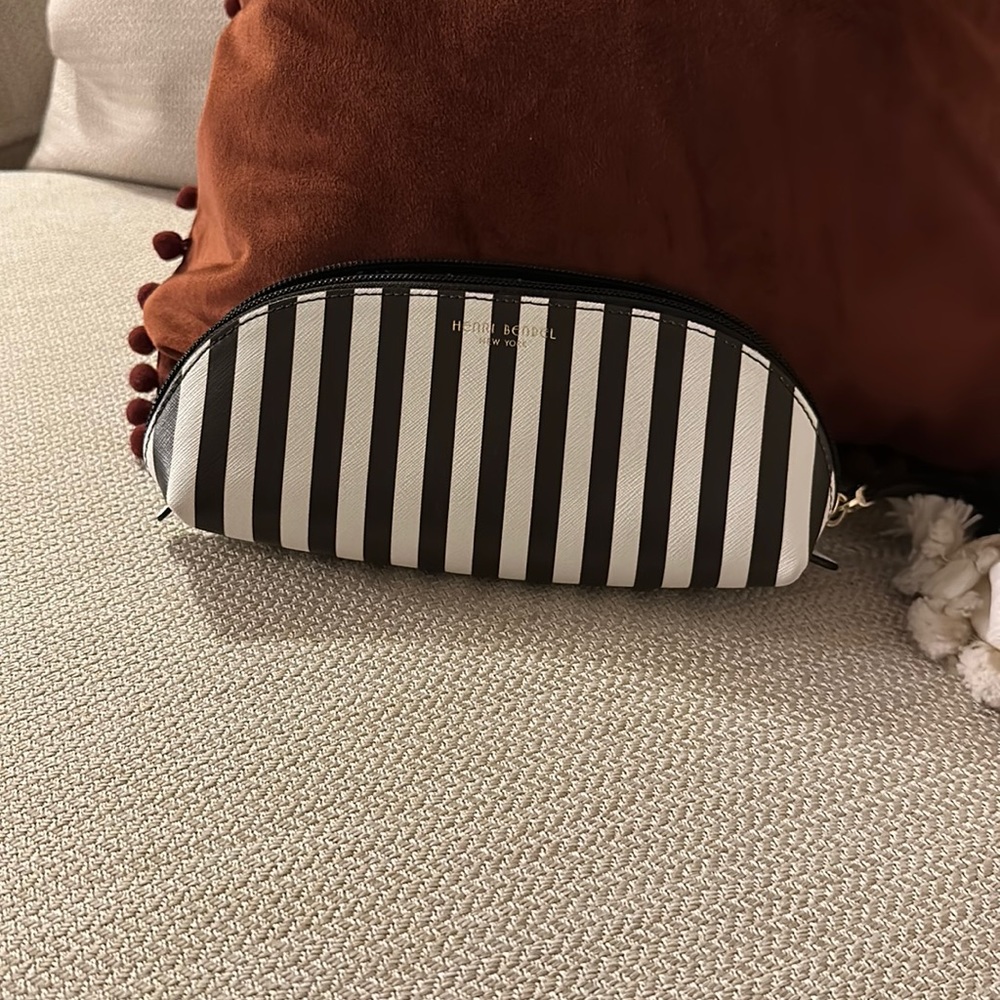Henri Bendel centennial stripe brush dome bag